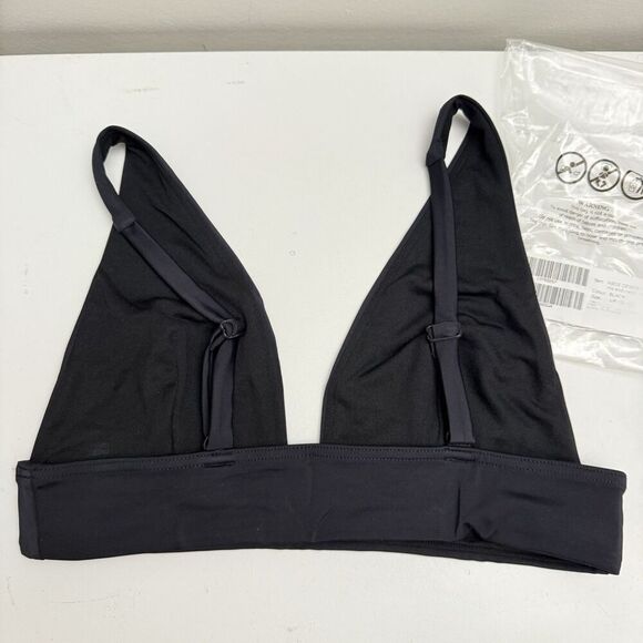 ASOS DESIGN mix n match black deep plunge bikini TOP ONLY UK 12 US 8 NEW - Picture 2 of 6